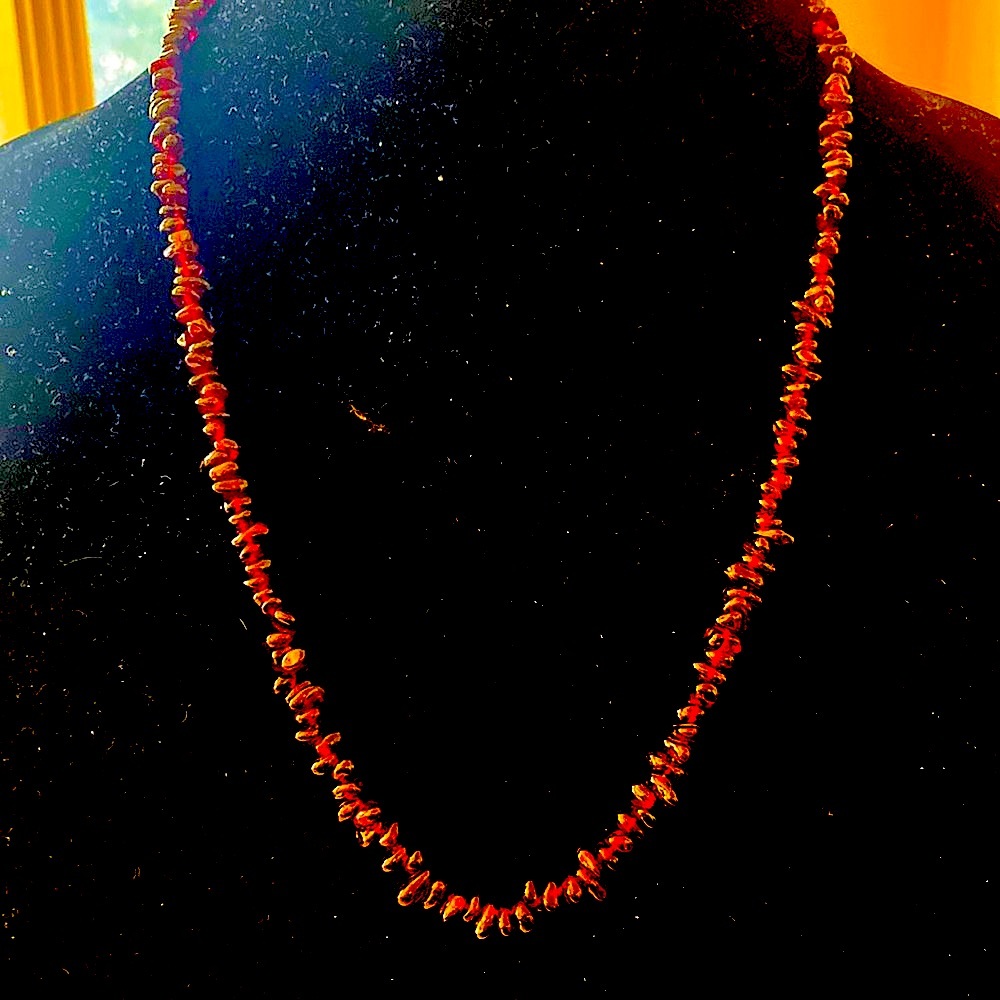 Genuine Garnet beaded medium length necklace.